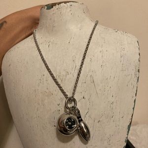 💯% Auth. Marc By Marc Jacobs Stainless Steel Bowling Ball Pin Watch Necklace